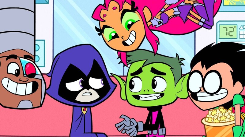 L-R: Cyborg, Raven, Starfire, Beast Boy, Robin – Bild: Cartoon Network