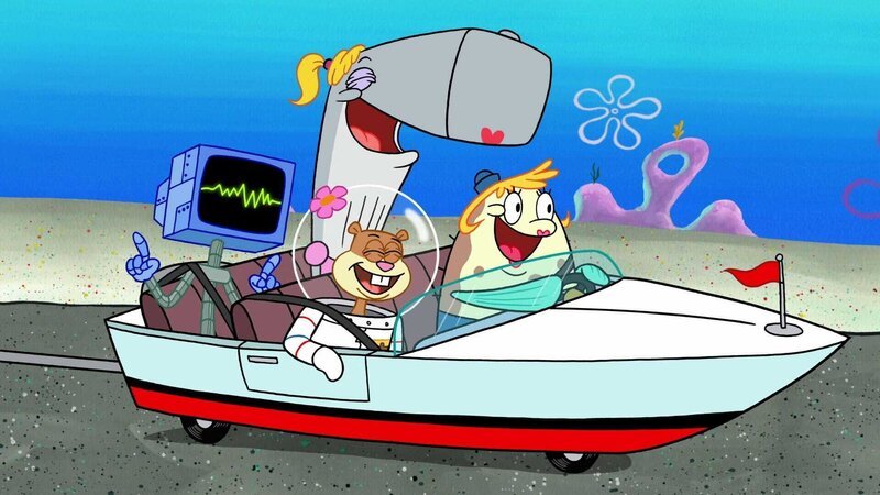 L-R: Karen, Pearl, Sandy, Mrs. Puff – Bild: ANNÉE Viacom International Inc. Tous droits réservés. Nickelodeon, Bob l’éponge et tous les autres titres, logos et personnages qui y sont associés sont des marques de commerce de Viacom International inc. Créé par Stephen Hillenburg.