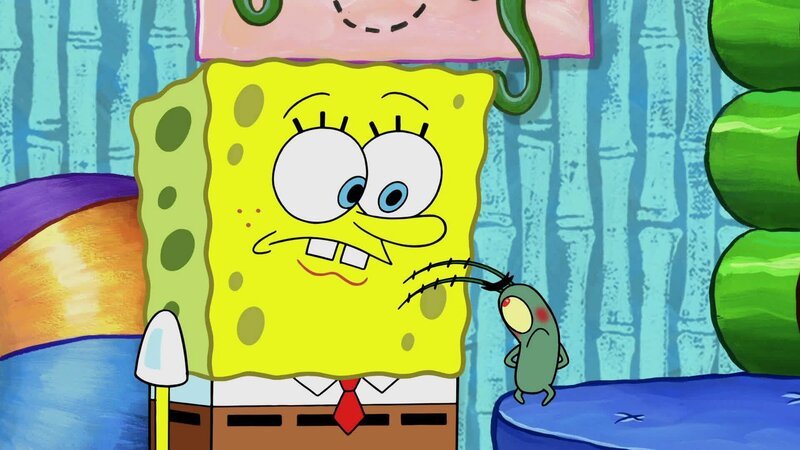 L-R: SpongeBob, Plankton – Bild: ANNÉE Viacom International Inc. Tous droits réservés. Nickelodeon, Bob l’éponge et tous les autres titres, logos et personnages qui y sont associés sont des marques de commerce de Viacom International inc. Créé par Stephen Hillenburg.