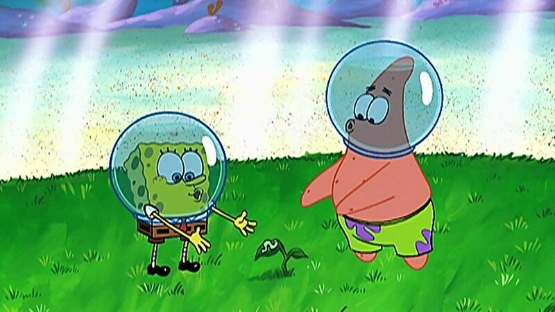 L-R: SpongeBob, Wormy, Patrick – Bild: ViacomCBS