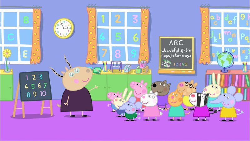 L-R: Madame Gazelle, George Pig, Richard Rabbit, Edmond Elephant, Peppa Pig, Suzy Sheep, Danny Dog, Candy Cat, Pedro pony, Zoe Zebra, Rebecca Rabbit, Emily Elephant – Bild: Paramount