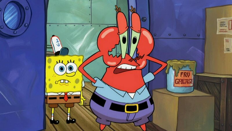 L-R: SpongeBob SquarePants, Mr. Krabs – Bild: ANNÉE Viacom International Inc. Tous droits réservés. Nickelodeon, Bob l’éponge et tous les autres titres, logos et personnages qui y sont associés sont des marques de commerce de Viacom International inc. Créé par Stephen Hillenburg.