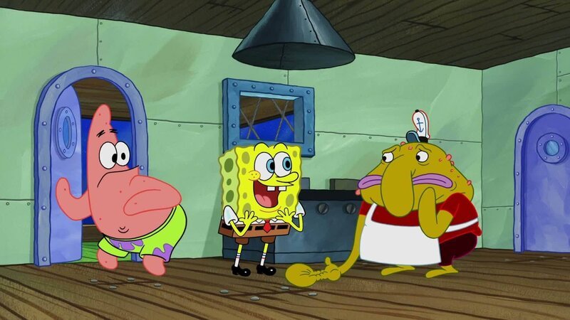 L-R: Patrick, SpongeBob, Barry Blobfish – Bild: ANNÉE Viacom International Inc. Tous droits réservés. Nickelodeon, Bob l’éponge et tous les autres titres, logos et personnages qui y sont associés sont des marques de commerce de Viacom International inc. Créé par Stephen Hillenburg.