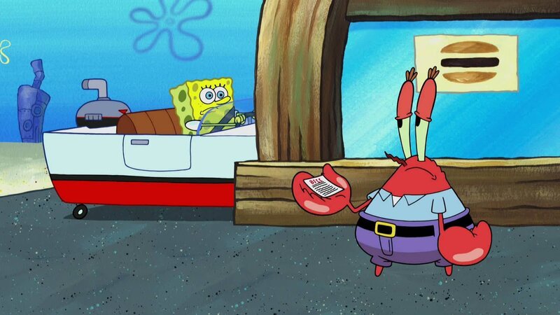 L-R: SpongeBob, Mr. Krabs – Bild: ANNÉE Viacom International Inc. Tous droits réservés. Nickelodeon, Bob l’éponge et tous les autres titres, logos et personnages qui y sont associés sont des marques de commerce de Viacom International inc. Créé par Stephen Hillenburg.