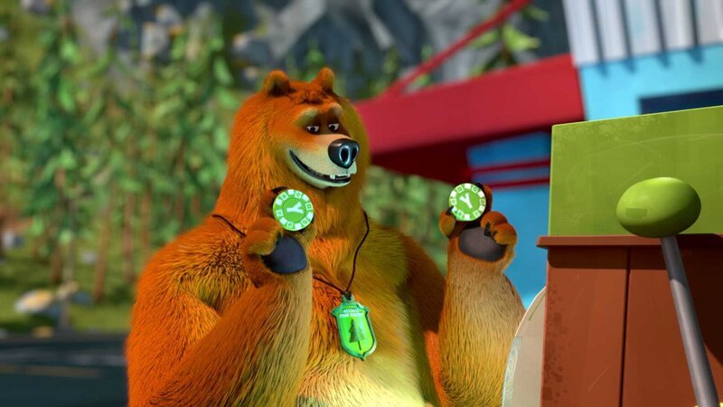 Bei einem Supermarkt gibt es ein Schokocreme-Gewinnspiel. Hierzu muss man die Deckel der Schokocreme einlösen und kann im Gegenzug tolle Gewinne abstauben. Grizzy versucht gleich sein Glück! – Bild: BOME