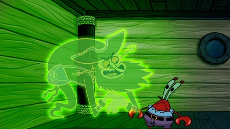 L-R: Flying Dutchman, Mr. Krabs – Bild: ANNÉE Viacom International Inc. Tous droits réservés. Nickelodeon, Bob l’éponge et tous les autres titres, logos et personnages qui y sont associés sont des marques de commerce de Viacom International inc. Créé par Stephen Hillenburg.