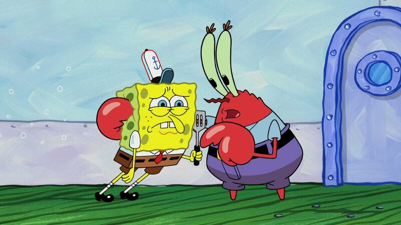 L-R: SpongeBob, Mr. Krabs – Bild: ViacomCBS