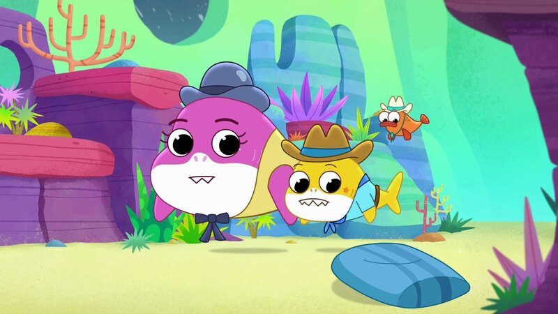 L-R: Mommy Shark, Baby Shark, William – Bild: Paramount