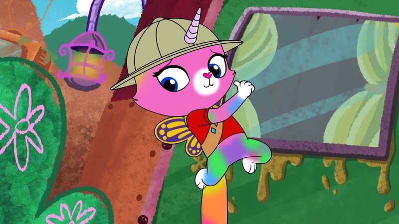 Amscan Spiraldekorationen – Regenbogen-Schmetterling Einhorn Kitty, 12-teiliges Vorteilspack