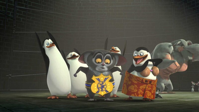 Vorne, l-r: Kowalski, Skipper, Maurice, Rico, Private – Bild: ViacomCBS