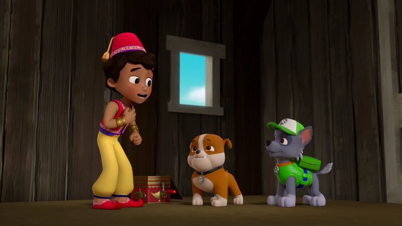 L-R: Jeremy the Genie, Rubble, Rocky – Bild: ANNÉE Spin Master PAW Productions Inc. All Rights Reserved. Paw Patrol and all related titles, logos and characters are trademarks of Spin Master Ltd. Nickelodeon and all related titles and logos are trademarks of Viacom International  …