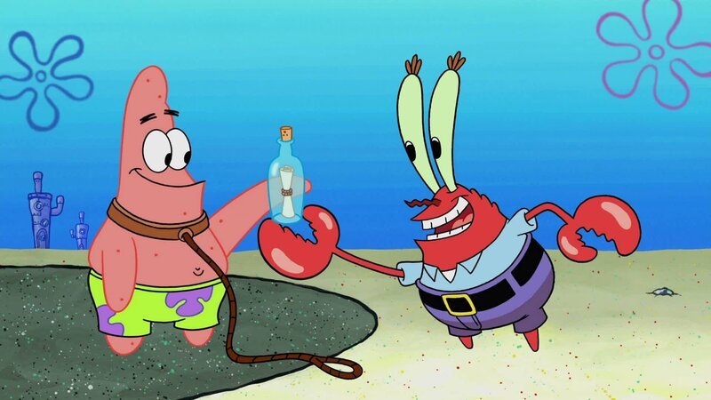 L-R: Patrick, Mr. Krabs – Bild: ANNÉE Viacom International Inc. Tous droits réservés. Nickelodeon, Bob l’éponge et tous les autres titres, logos et personnages qui y sont associés sont des marques de commerce de Viacom International inc. Créé par Stephen Hillenburg.