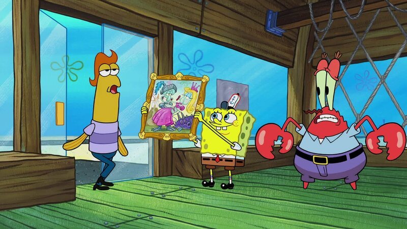 SpongeBob (m.), Mr. Krabs (r.) – Bild: ANNÉE Viacom International Inc. Tous droits réservés. Nickelodeon, Bob l’éponge et tous les autres titres, logos et personnages qui y sont associés sont des marques de commerce de Viacom International inc. Créé par Stephen Hillenburg.