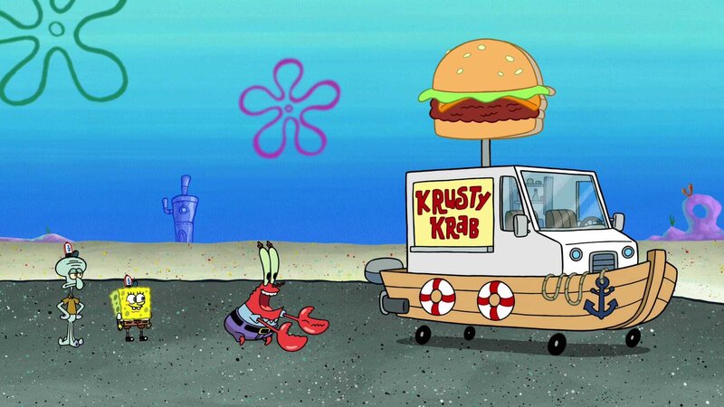 L-R: Squidward, SpongeBob, Mr. Krabs – Bild: Paramount