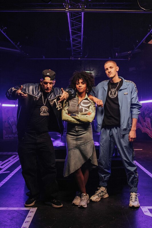 L-R: MC Bogy, Aminata Belli, Alex Barbian – Bild: MTV
