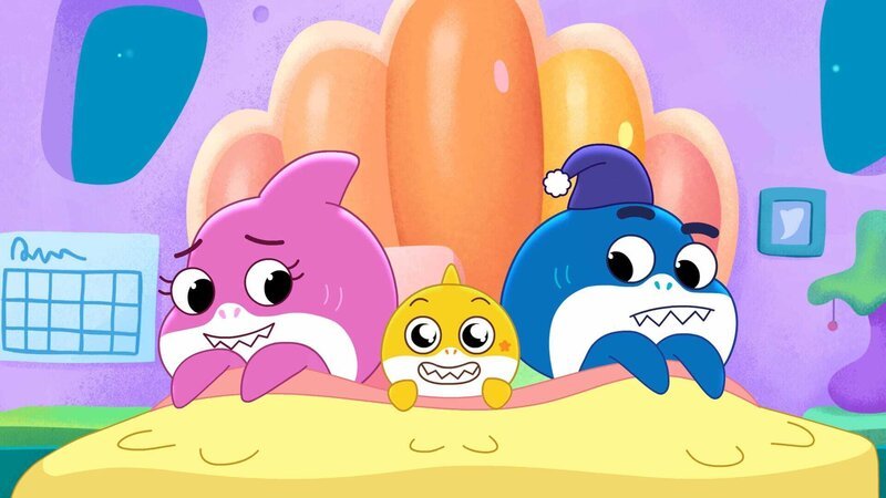 L-R: Mommy Shark, Baby Shark, Daddy Shark – Bild: Paramount
