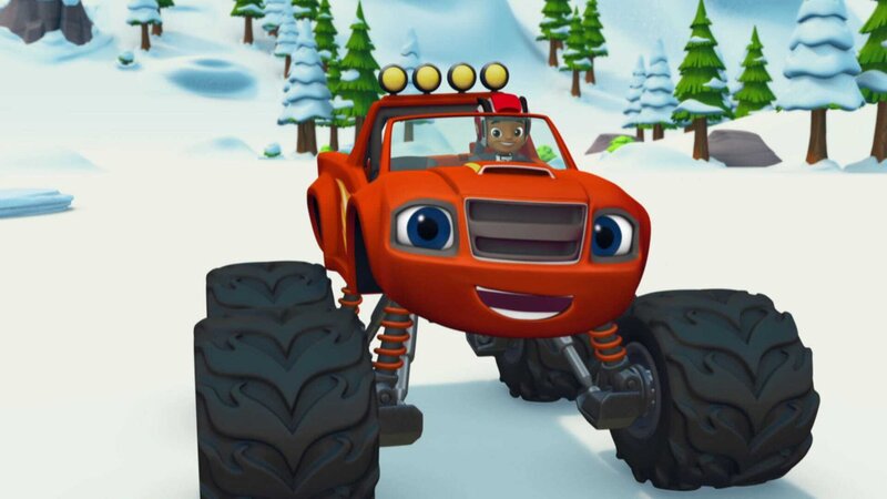 Können Blaze und AJ den fiesen Plan von Crusher durchkreuzen? Der gemeine Truck will die Einweihung der neuen Superlooping-Rennstrecke verhindern, denn er möchte diese Ehre für sich. – Bild: ViacomCBS