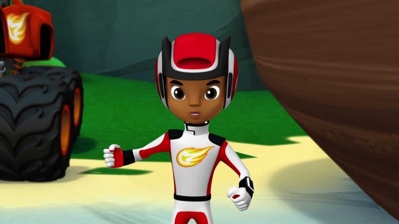 AJ (im Bild) hilft Zeg bei der Suche nach dem Nest des riesengroßen Eis, das Zeg gefunden hat. Dabei müssen sie so manches Hindernis aus dem Weg räumen. – Bild: ViacomCBS