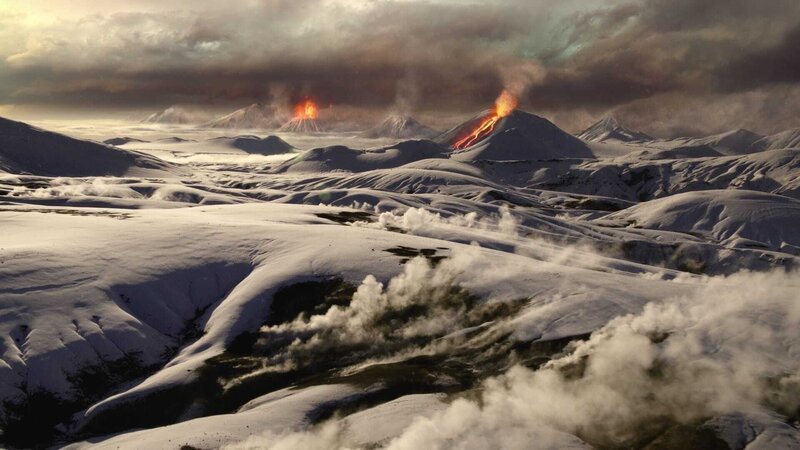 Gewaltige geologische Kräfte formten das Land. Eis überzog die Ebene, auf der heute Lyon liegt. – Bild: ZDF und LES BONS CLIENTS 2021./LES BONS CLIENTS 2021 Gewaltige geologische Kräfte formten das Land. Eis überzog die Ebene, auf der heute Lyon liegt. – Bild: ZDF und LES BONS CLIENTS 2021./LES BONS CLIENTS 2021