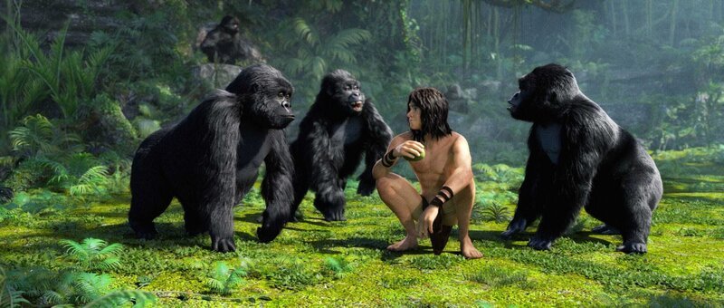 Als der junge John einen Hubschrauberabsturz im Dschungel Afrikas überlebt, wird er von dem Gorillaweibchen Kala adoptiert und großgezogen. Nach mehreren Jahren ohne menschlichen Kontakt trifft John, der mittlerweile Tarzan heißt, auf die hübsche Jane und verliebt sich in sie. – Bild: SUPER RTL Als der junge John einen Hubschrauberabsturz im Dschungel Afrikas überlebt, wird er von dem Gorillaweibchen Kala adoptiert und großgezogen. Nach mehreren Jahren ohne menschlichen Kontakt trifft John, der mittlerweile Tarzan heißt, auf die hübsche Jane und verliebt sich in sie. – Bild: SUPER RTL