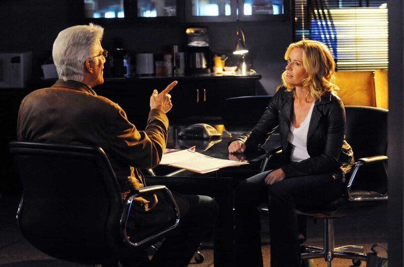 D.B. Russell (Ted Danson) und Julie Finlay (Elisabeth Shue) diskutieren Julies Theorie, dass die Morde auf das Konto des Unternehmers Gilmore gehen. – Bild: RTL