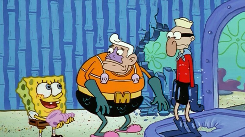 L-R: SpongeBob, Mermaid Man, Barnacle Boy – Bild: ANNÉE Viacom International Inc. Tous droits réservés. Nickelodeon, Bob l’éponge et tous les autres titres, logos et personnages qui y sont associés sont des marques de commerce de Viacom International inc. Créé par Stephen Hillenburg.