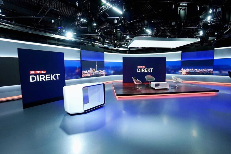 Das ‚RTL Direkt‘-Studio im Hauptstadtstudio der Mediengruppe RTL in Berlin – Bild: TVNOW /​ Jörg Carstensen