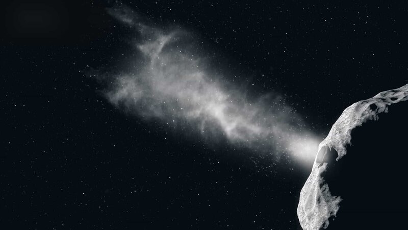 Die Sonde DART soll auf dem Asteroiden Dimorphos einschlagen und ihn dadurch von seiner Bahn ablenken. Generalprobe für den Ernstfall eines Asteroiden auf Kollisionskurs mit der Erde. – Bild: ZDF und NASA./​NASA