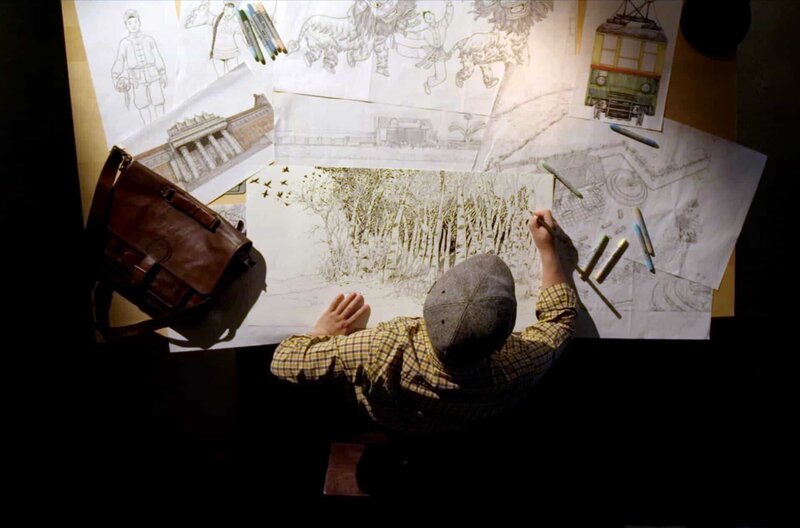 Eternal Spring - Chinas gehacktes Staats-TV – Bild: Lofty Sky Pictures  /​ Der Comic-Künstler Daxiong, der heute in Kanada lebt, bringt Erinnerungen an seine Heimatstadt Changchun zu Papier.