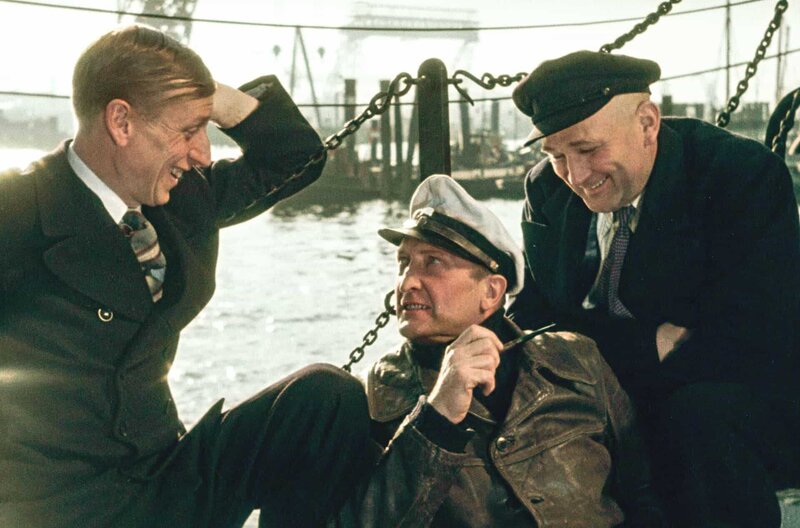 Große Freiheit Nr. 7 – Bild: FWMS /​ Seemann Jens (Günther Lüders, li.), Hannes Kröger (Hans Albers, Mi.) und Seemann Fiete (Gustav Knuth, re.).