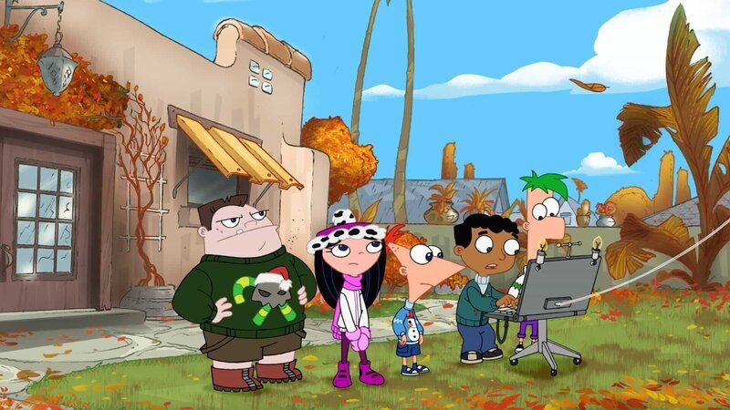 PHINEAS AND FERB – „Phineas and Ferb Save Summer“ – Jay Leno („The Tonight Show with Jay Leno“) guest stars in „Phineas and Ferb Save Summer“, a special one-hour episode premiering MONDAY, JUNE 9 (10:00–11:00 a.m., ET/​PT) on Disney XD. Leno plays the voice of Major Monogram’s boss, Colonel Contraction of the O.W.C.A. (Organization Without a Cool Acronym), in the special episode in which Phineas, Ferb and the gang host a global summer concert -- just as Doofenshmirtz’s latest „-inator“ invention moves the Earth, putting summer itself in jeopardy. (DISNEY XD) BUFORD, ISABELLA, PHINEAS, BALJEET, FERB – Bild: Disney Channel