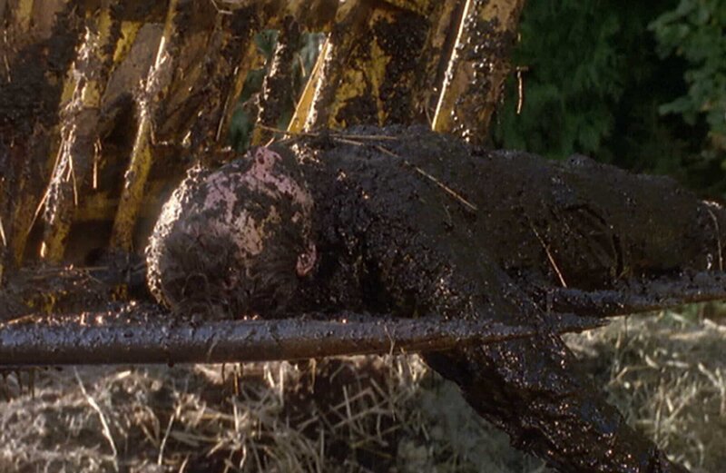 James Harrington (Adam Kotz) wird tot aus seiner eigenen Jauchegrube gezogen. – Bild: ZDF/​Copyright All3Media