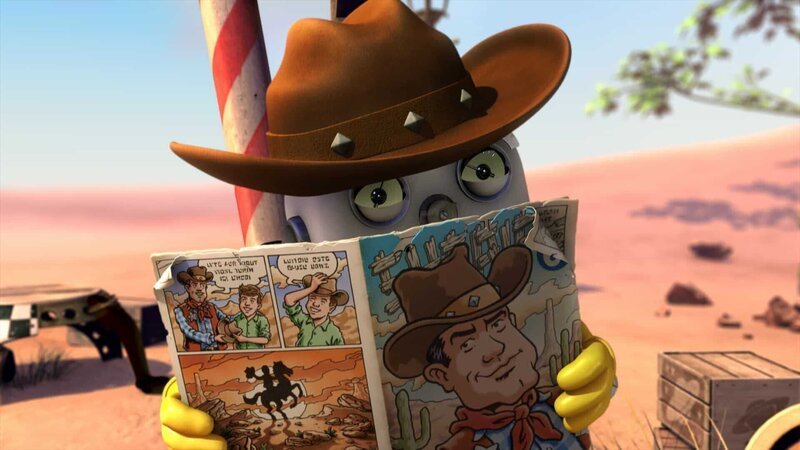 Bud-D spielt Sheriff und liest einen Western-Comic. – Bild: KiKA/​Snapper Productions/​Q Pootle 5 LTD