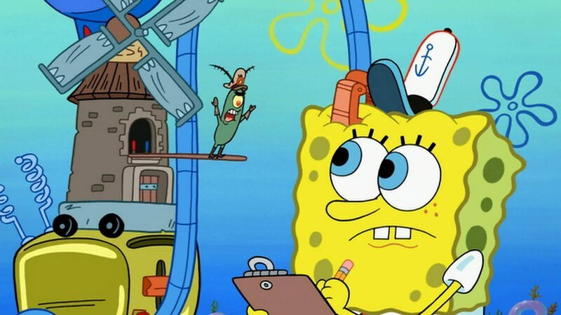 L-R: Plankton, SpongeBob – Bild: ANNÉE Viacom International Inc. Tous droits réservés. Nickelodeon, Bob l’éponge et tous les autres titres, logos et personnages qui y sont associés sont des marques de commerce de Viacom International inc. Créé par Stephen Hillenburg.