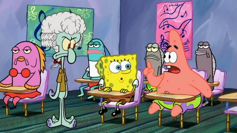 L-R: Squidward, SpongeBob, Patrick – Bild: ANNÉE Viacom International Inc. Tous droits réservés. Nickelodeon, Bob l’éponge et tous les autres titres, logos et personnages qui y sont associés sont des marques de commerce de Viacom International inc. Créé par Stephen Hillenburg.
