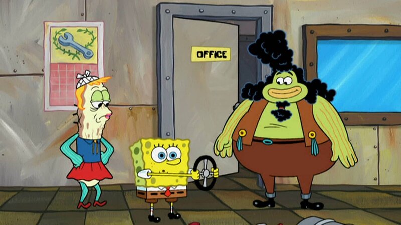 L-R: Mrs. Puff, SpongeBob, Captain Lutefisk – Bild: ANNÉE Viacom International Inc. Tous droits réservés. Nickelodeon, Bob l’éponge et tous les autres titres, logos et personnages qui y sont associés sont des marques de commerce de Viacom International inc. Créé par Stephen Hillenburg.