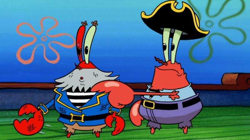 L-R: Redbeard Krabs, Mr. Krabs – Bild: ANNÉE Viacom International Inc. Tous droits réservés. Nickelodeon, Bob l’éponge et tous les autres titres, logos et personnages qui y sont associés sont des marques de commerce de Viacom International inc. Créé par Stephen Hillenburg.