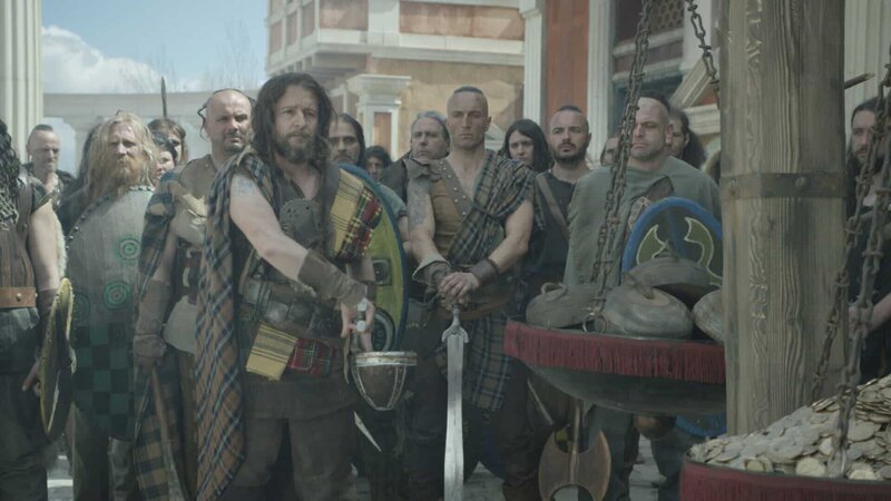 Den Kelten gelingt es, Rom einzunehmen. Erst nach der Zahlung eines hohen Lösegeldes ziehen sie wieder ab. – Bild: ZDF und Martin Christ/​Martin Christ