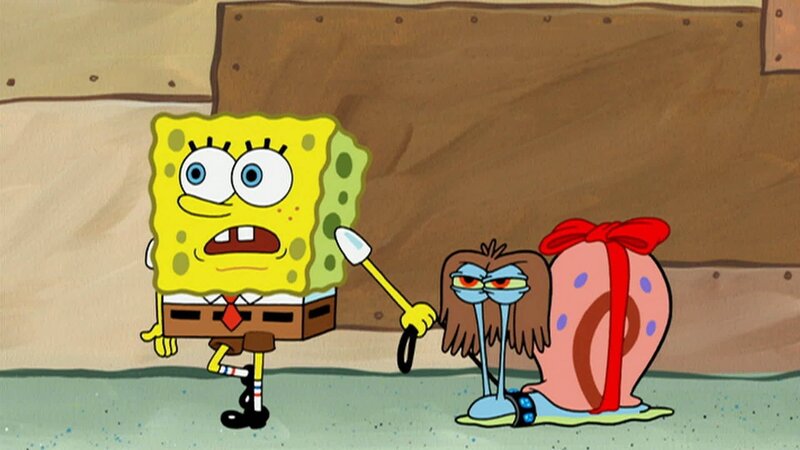 L-R: SpongeBob, Gary – Bild: ANNÉE Viacom International Inc. Tous droits réservés. Nickelodeon, Bob l’éponge et tous les autres titres, logos et personnages qui y sont associés sont des marques de commerce de Viacom International inc. Créé par Stephen Hillenburg.