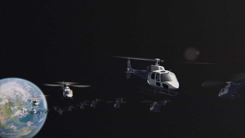 CGI – Helicopters fly in space – Bild: Copyright © The National Geographic Channel.