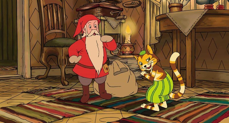 Findus freut sich, dass der Weihnachtsmann tatsächlich zu ihm kommt wie zu allen. – Bild: ZDF/​Anders Sörensen