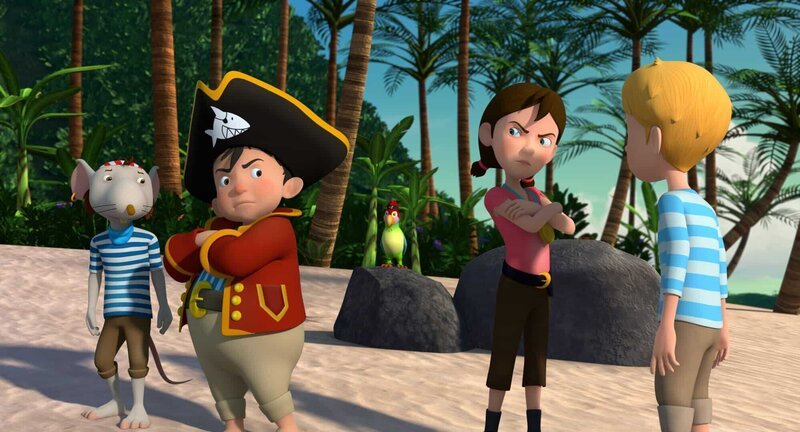 Käpt’n Sharky hat seine eigenen Vorstellungen, wer in seiner Crew Aufgaben übernehmen darf und wer nicht. Bonnie, die Tochter Admirals, ist damit allerdings nicht einverstanden. – Bild: ZDF/Caligari Film Käpt’n Sharky hat seine eigenen Vorstellungen, wer in seiner Crew Aufgaben übernehmen darf und wer nicht. Bonnie, die Tochter Admirals, ist damit allerdings nicht einverstanden. – Bild: ZDF/Caligari Film
