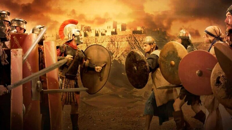 Religiöser Fanatismus versus imperialem Großmachtstreben – der erbitterte Konflikt zwischen Juden und Römern endet für die Juden in einer nationalen Katastrophe. – Bild: phoenix/​ZDF/​WildBear Entertainment Pty Ltd.