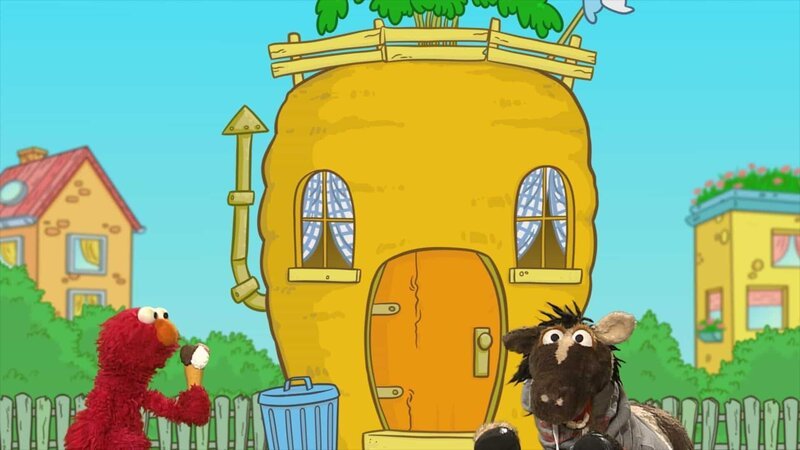 Ernie und Bert möchten gesund bleiben, Elmo und Pferd treiben Sport und Krümelmonster nimmt an einem Wettkampf teil. – Bild: NDR/​SesameWorkshop