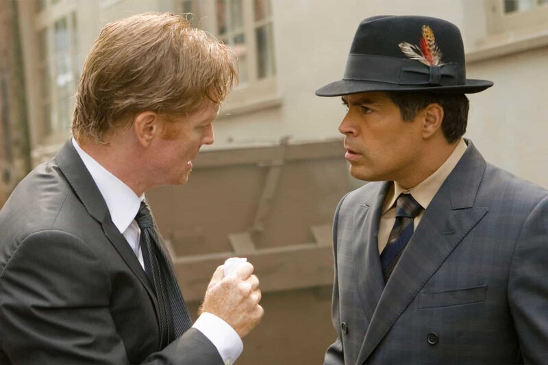 Waterfall“ -- Pictured: (l-r) Eric Stoltz as Daniel Graystone, Esai Morales as Joseph Adama -- Syfy Photo: Eike Schroter – Bild: 2009 Universal Network Television LLC ©SYFY Photocredit Mandatory, Editorial Use Only, NO archive, NO Resale