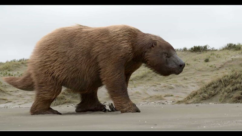 So groß wie ein Elefant: das riesige, ausgestorbene Urzeit-Faultier Megatherium. – Bild: ZDF und Nicolas Le Gal./​Nicolas Le Gal