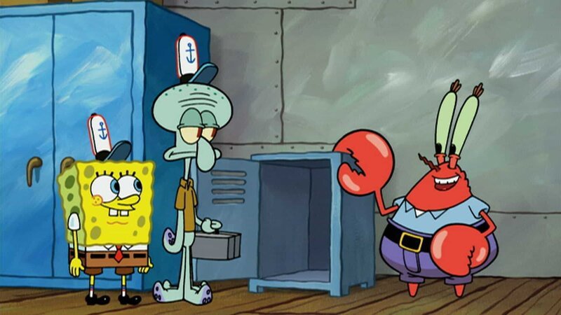 L-R: SpongeBob, Squidward, Mr. Krabs – Bild: ViacomCBS