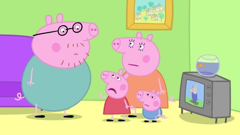 v.li.: Daddy Pig, Peppa Pig, Mummy Pig, George Pig – Bild: TVNOW