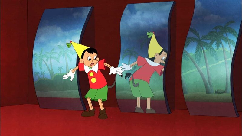 Pinocchio ist über seinen eselartigen Schwanz erschrocken – Bild: NDR/​Greenlight Media AG