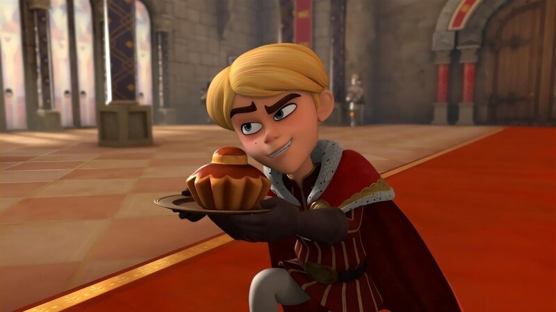 Prinz John präsentiert seinem Bruder König Richard ein giftiges Brot. – Bild: ZDF/​Method Animation 2021/​ZDF Studios/​KidsMe